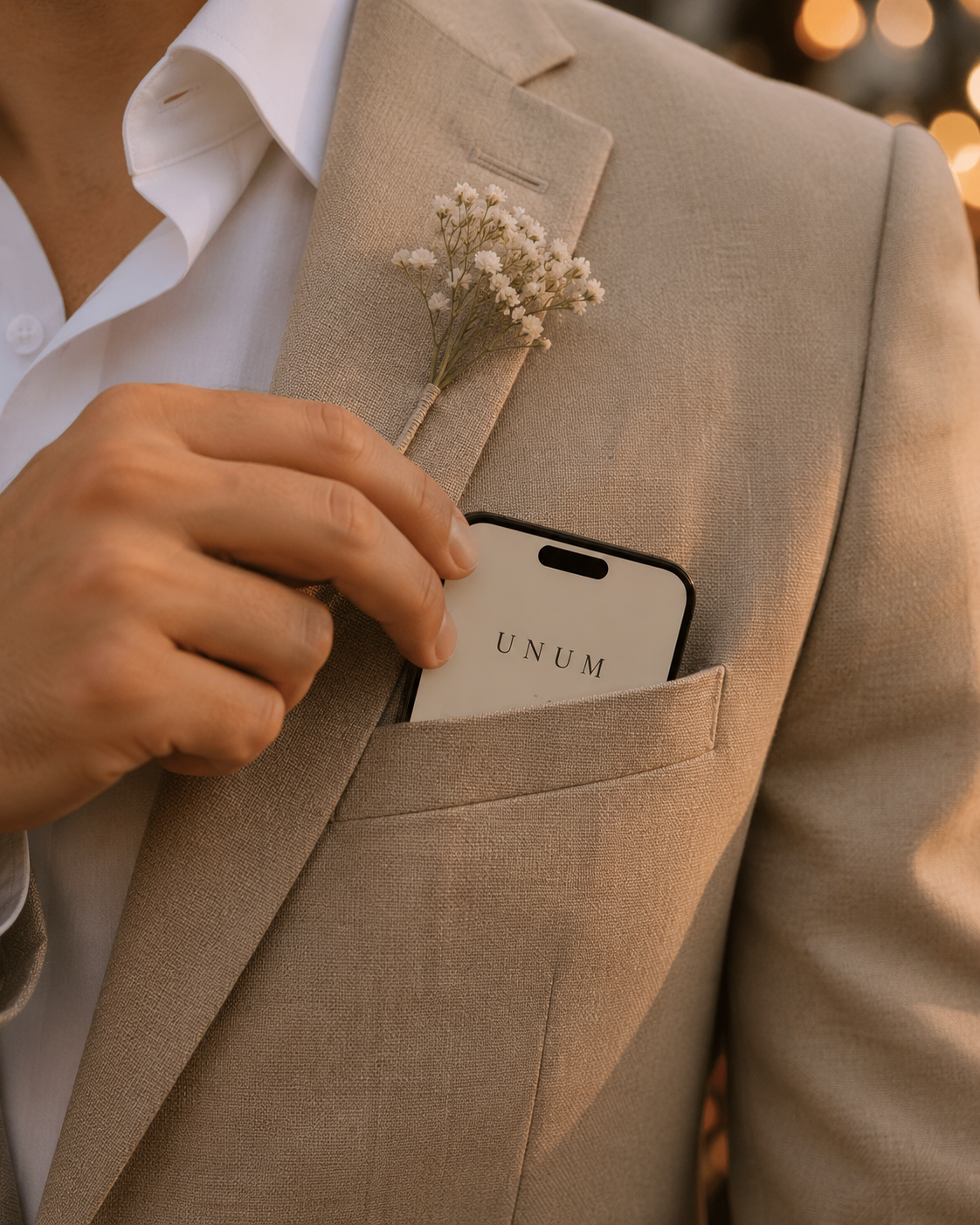 Detalle de traje y estilo en evento formal